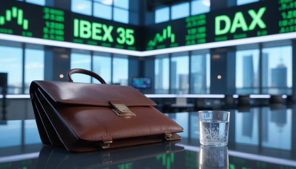 Gráfico de cierre de los mercados europeos e IBEX 35.