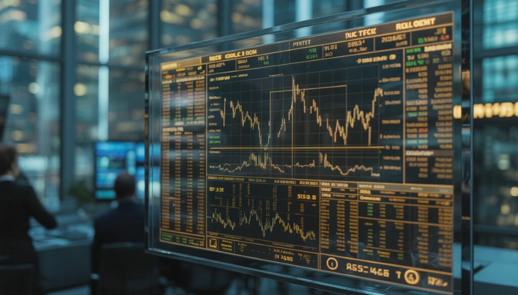 Datos de flujo de órdenes institucionales en una pantalla de trading profesional.