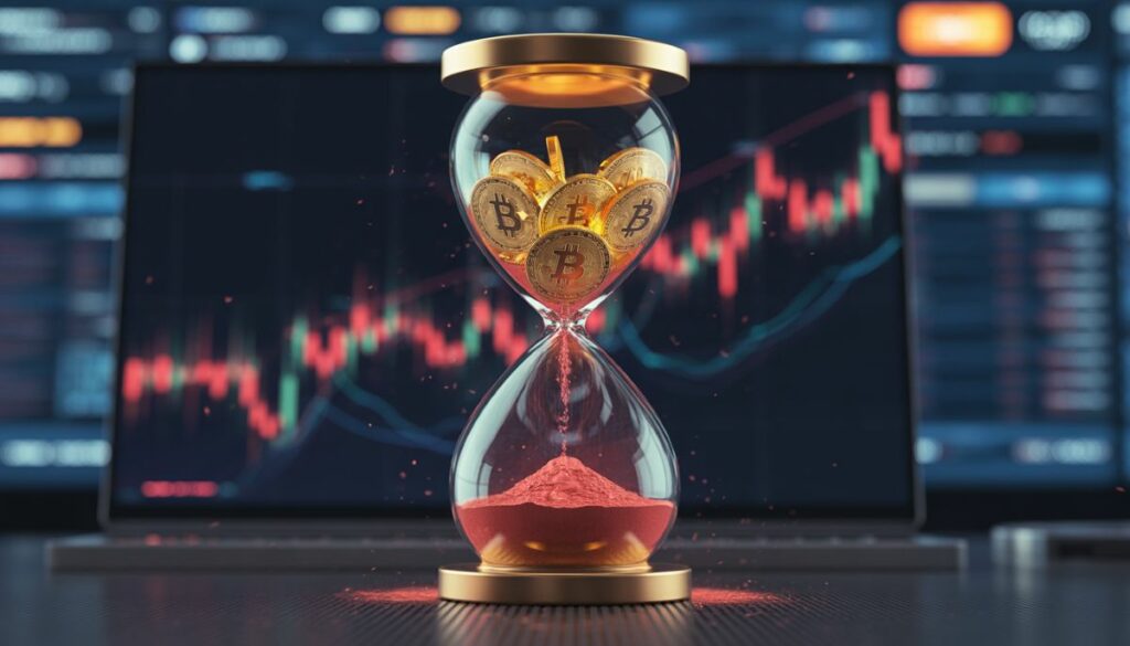 Liquidaciones masivas de Bitcoin y Ether en pantalla de trading.