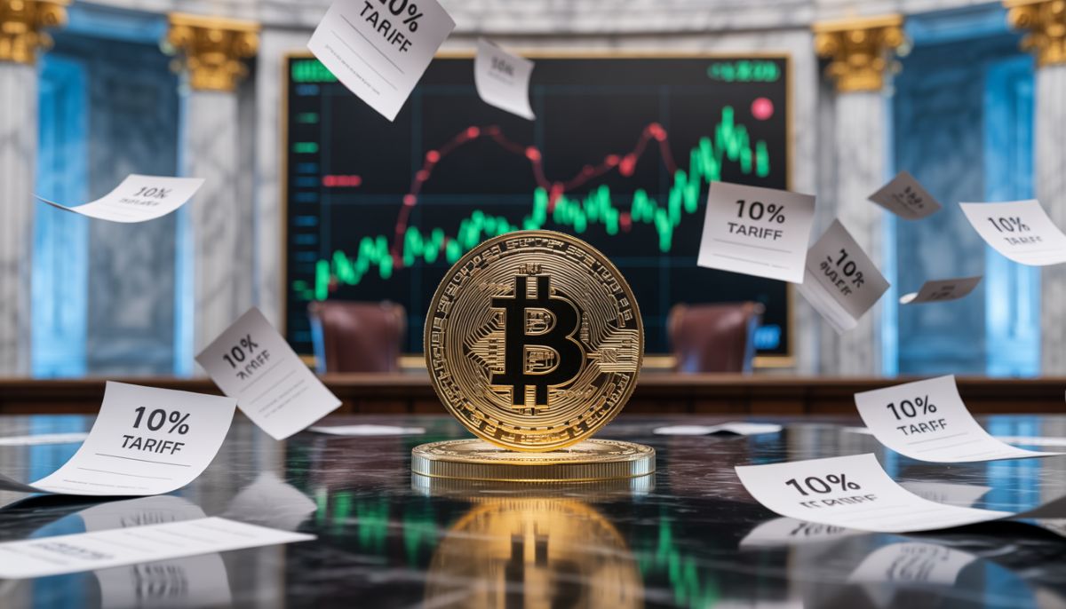 Bitcoin acercándose a 68,000 dólares frente a documentos de aranceles de Trump.