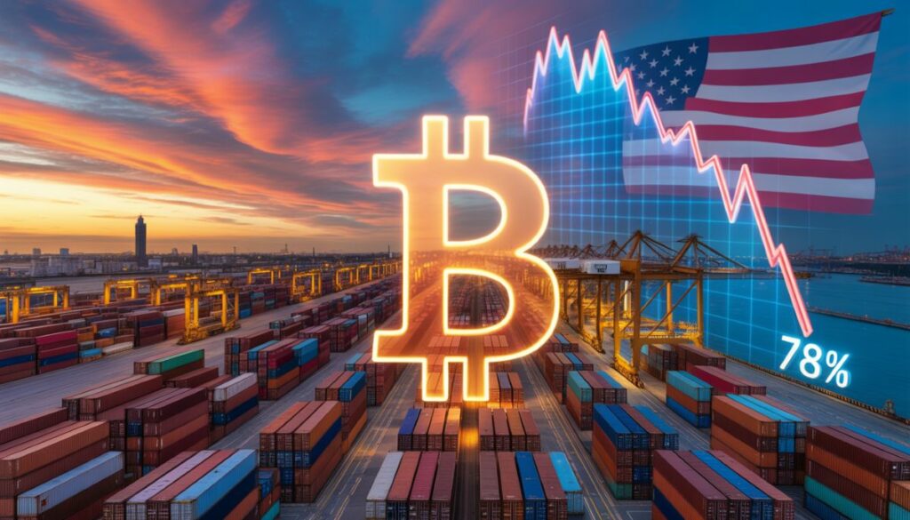 Reacción del precio de Bitcoin ante la reducción del déficit comercial de EE. UU.