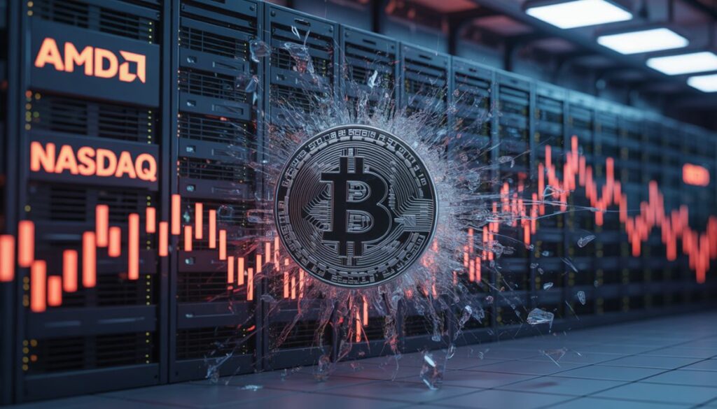 Caída del precio de Bitcoin y acciones tecnológicas de IA.