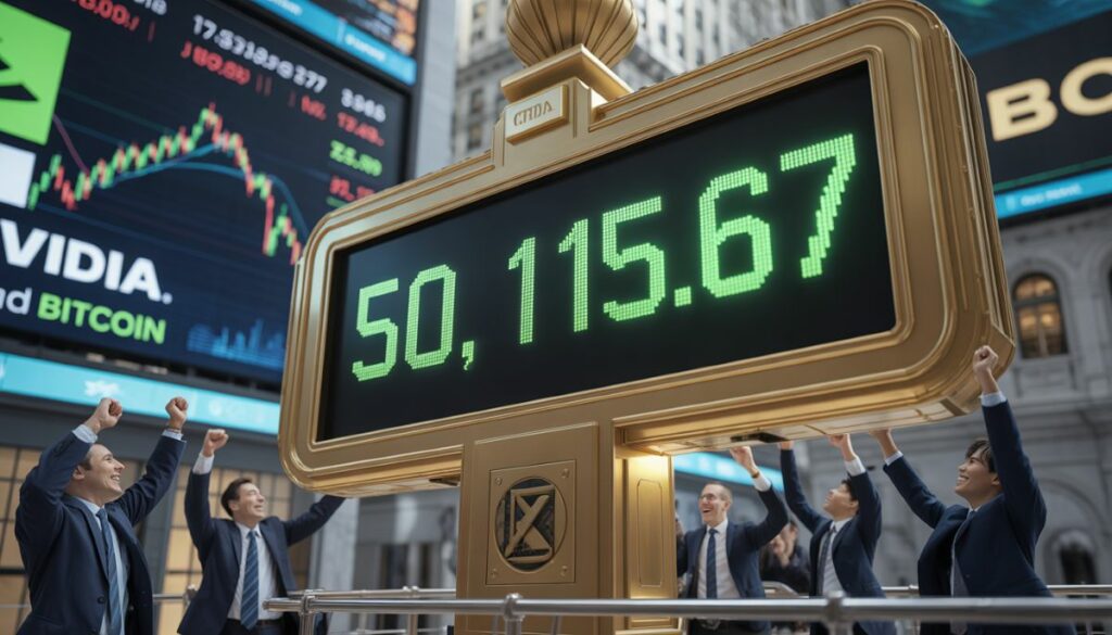 El Dow Jones supera los 50.000 puntos en un cierre histórico.