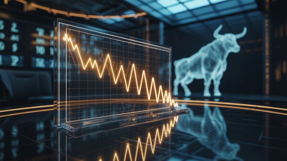 Diagrama técnico de un patrón de cuña ascendente y descendente en bolsa.