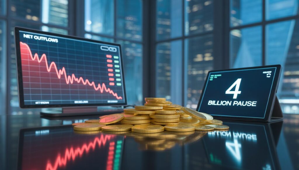 Gráfico de salidas netas de inversión en criptomonedas durante febrero de 2026.