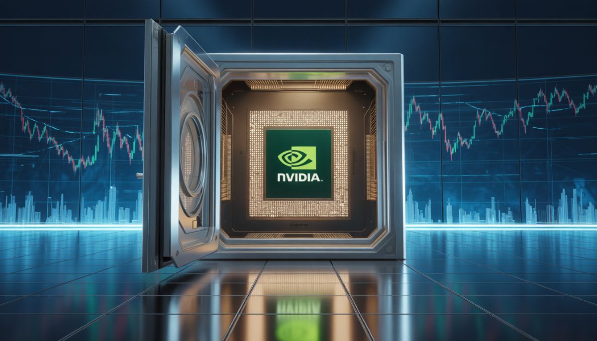 Gráfico de las acciones de Nvidia ante sus resultados trimestrales de 2026.