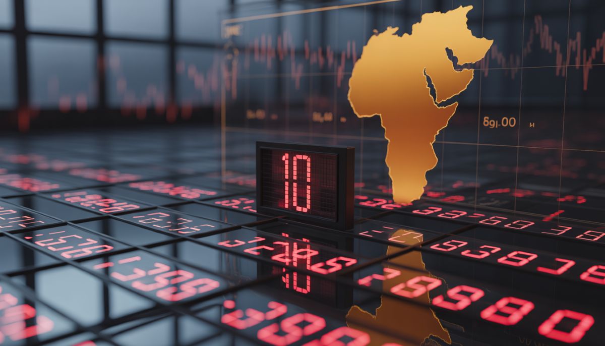 Gráficos de Wall Street cayendo con tensiones geopolíticas entre EE. UU. e Irán.
