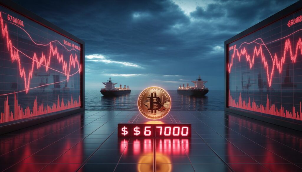 El precio de Bitcoin retrocede a $67,000 mientras las acciones asiáticas caen en 2026.