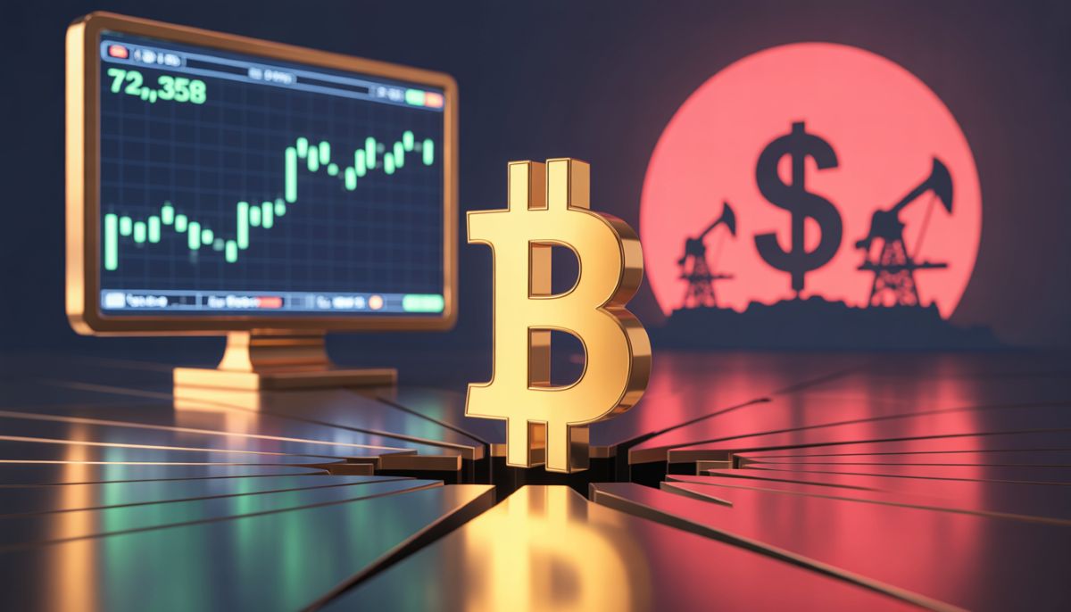 Bitcoin superando los 72,000 dólares frente a la fortaleza del dólar en 2026.