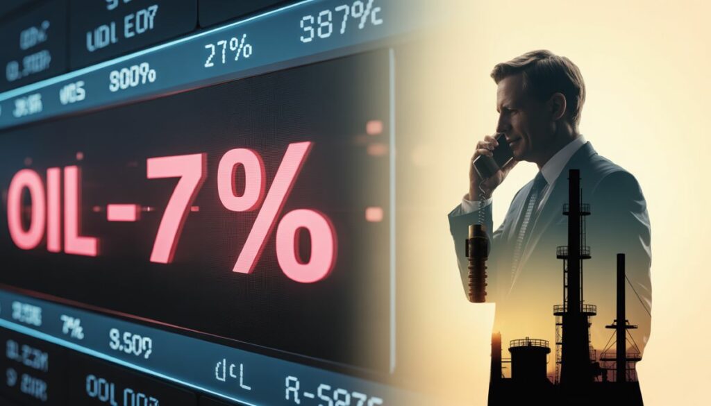 Caída del 7% en el precio del crudo Brent y WTI por noticias de paz en 2026.
