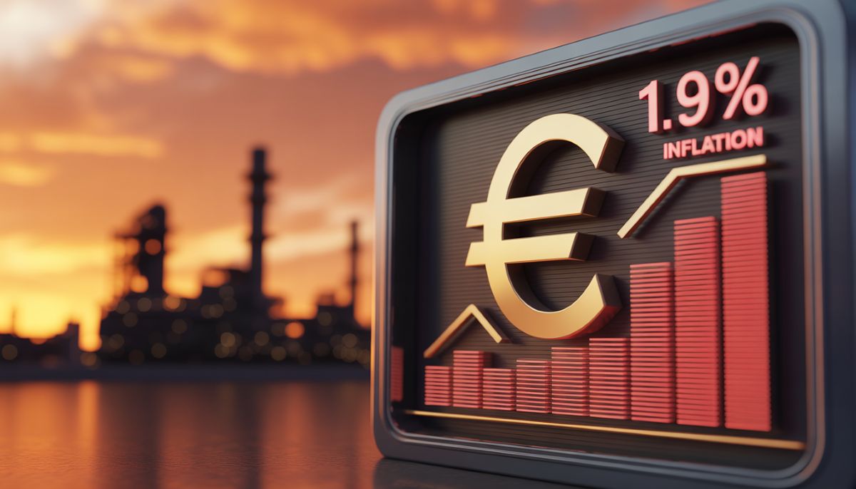 Gráfico de la inflación en Europa subiendo al 1,9% en 2026.