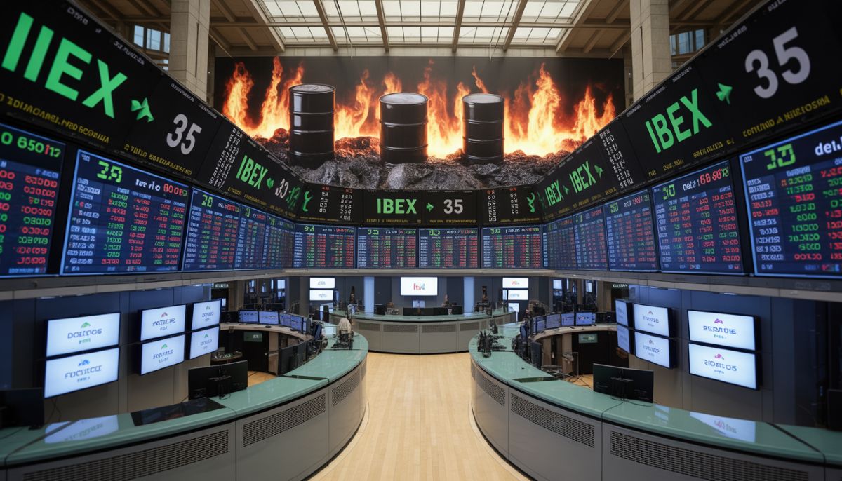 Apertura del IBEX 35 en directo ante la crisis del petróleo.