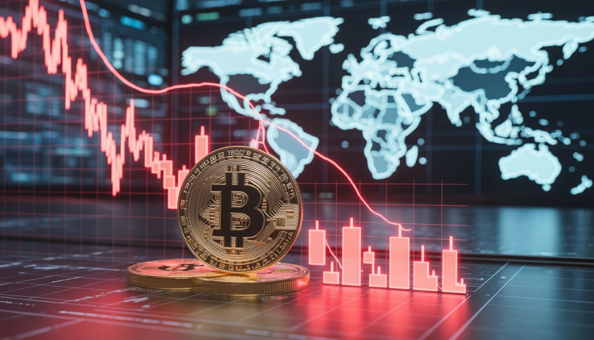 Gráfico de Dólar activo refugio y caída de Bitcoin ante tensión en Irán.