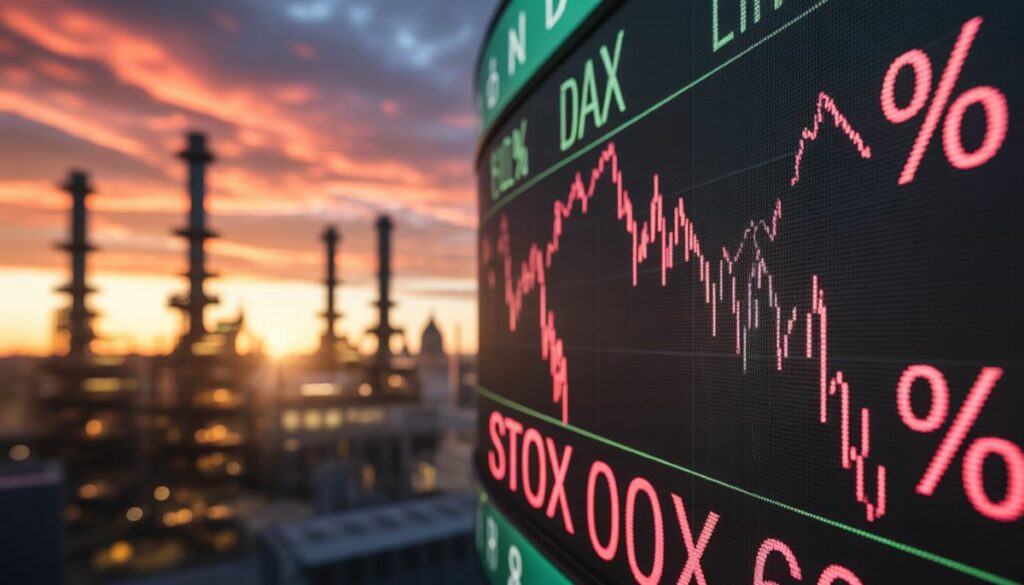 Caída de las bolsas europeas por tensiones geopolíticas.