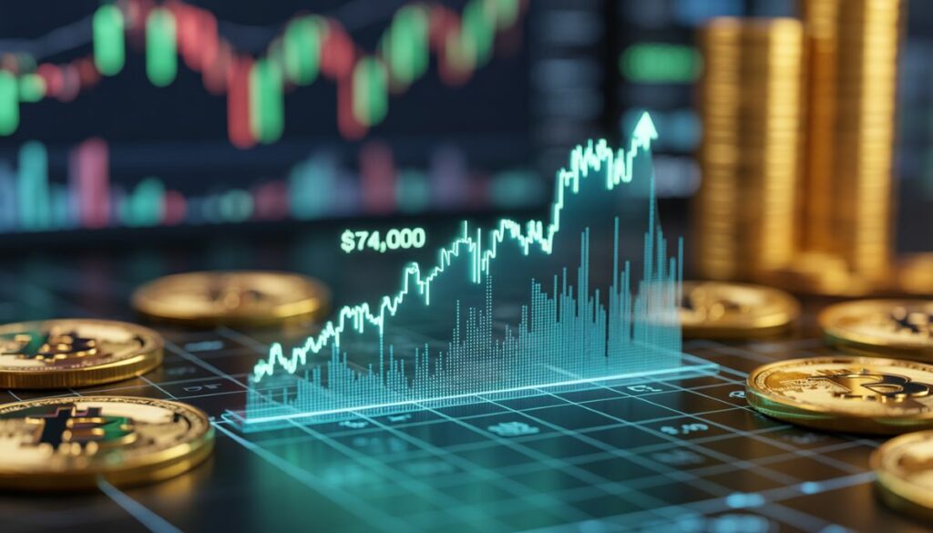 Gráfico técnico sobre el precio de Bitcoin y niveles de resistencia.