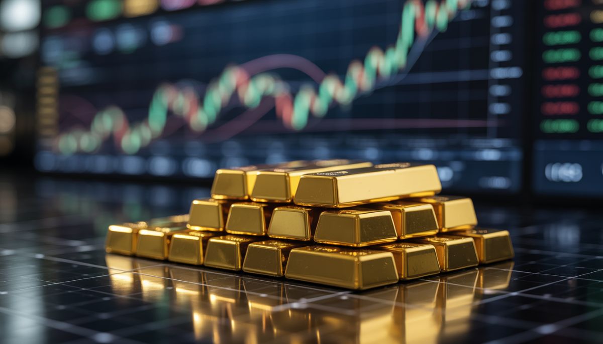 Evolución del precio del oro al contado en el mercado financiero.