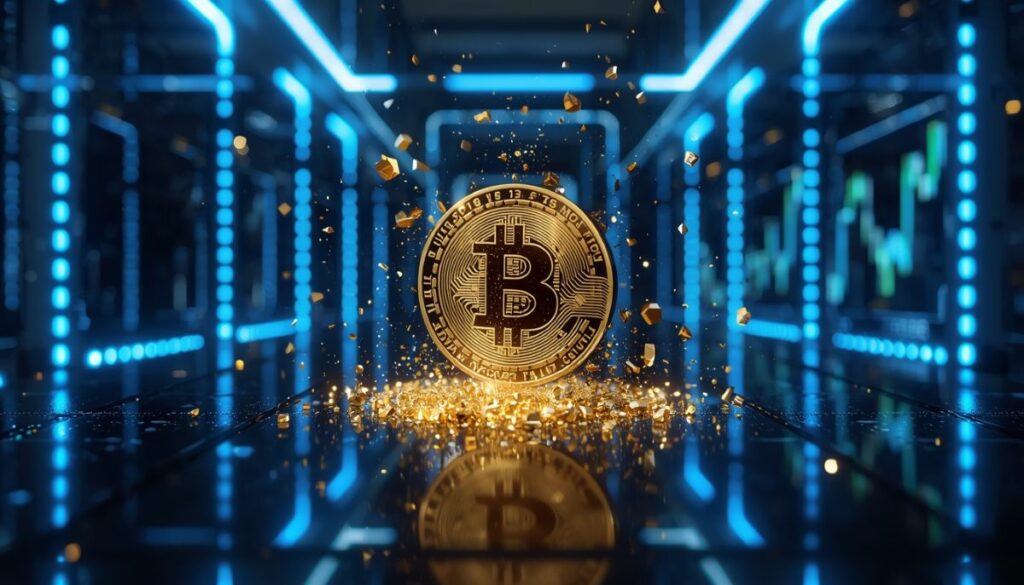 Representación de una computadora cuántica atacando la red Bitcoin según la investigación de Google.