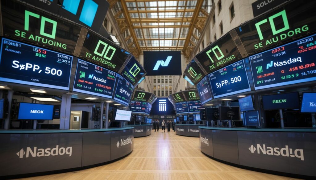 El índice S&P 500 operando en rango en Wall Street.