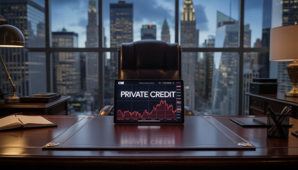 Crisis del crédito privado en Wall Street y restricciones bancarias.