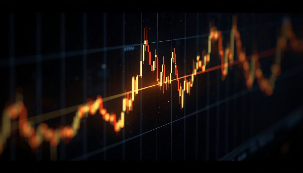 Gráfico técnico de la línea de tendencia de soporte histórico en el mercado de bitcoin.