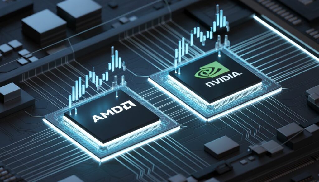 Comparativa visual de la rentabilidad de AMD frente a Nvidia en 2026.
