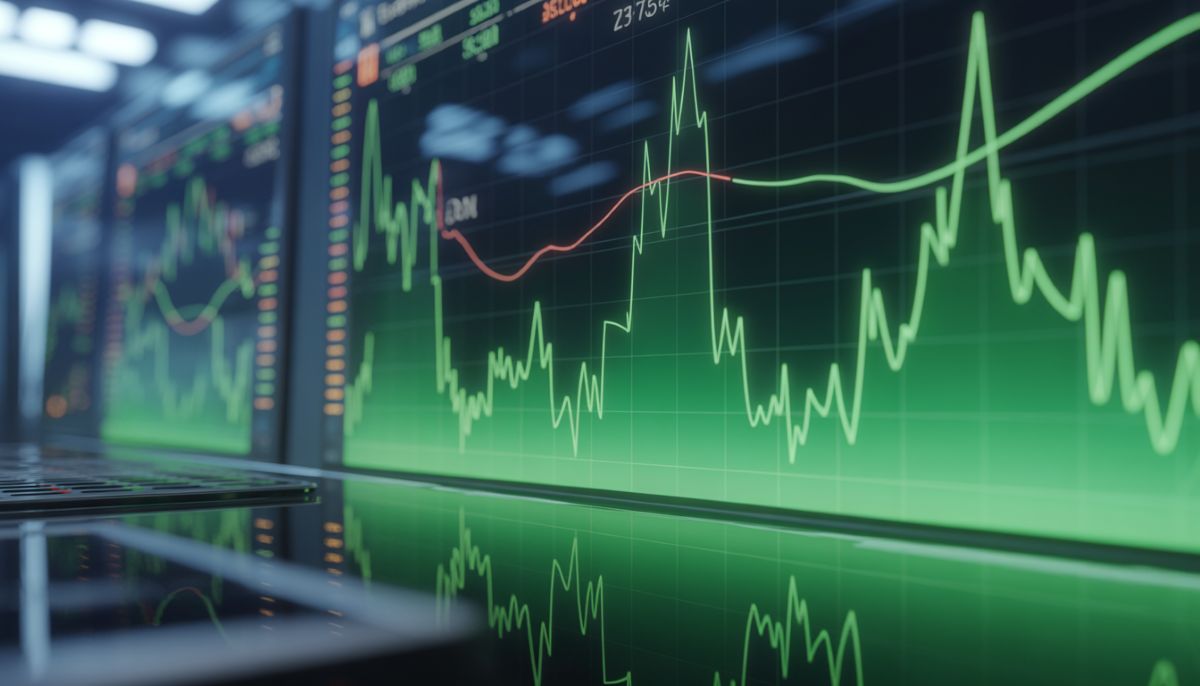 Gráficos de alta volatilidad y especulación financiera.