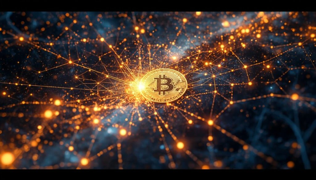 Gráfico matemático de la Ley de Potencias de Bitcoin y crecimiento de red.