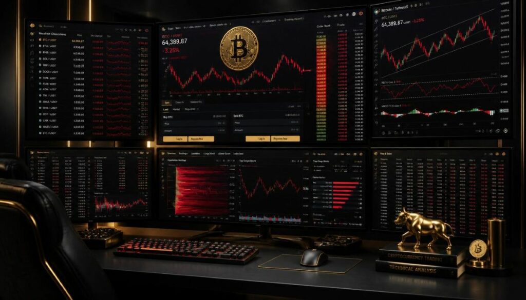 Análisis técnico detallado y gráficos de la acción del precio de Bitcoin en plataformas comerciales.