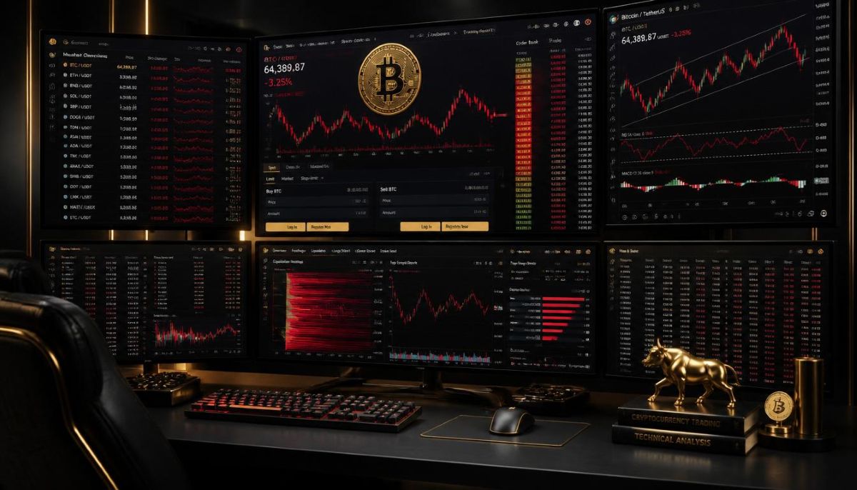 Análisis técnico detallado y gráficos de la acción del precio de Bitcoin en plataformas comerciales.
